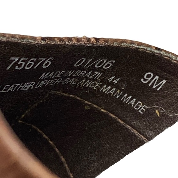 Clarks Brown Leather Faux Croc Heel Slip On Sandals 75676 Size‎ 9 M - Picture 15 of 15